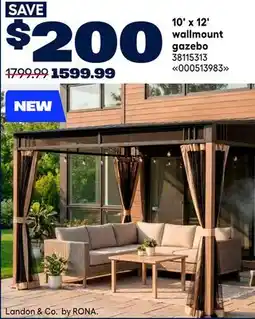 RONA Landon & Co. by RONA., 10' x 12' wallmount gazebo offer