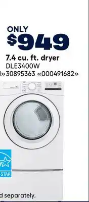 RONA LG 7.4 cu. ft. dryer offer