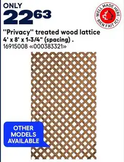RONA Privacy treated wood lattice 4' x 8' x 1-3/4 (spacing) offer