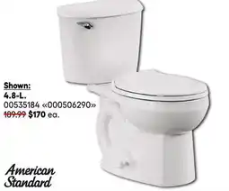 RONA American Standard 4.8-L Reliant toilets offer