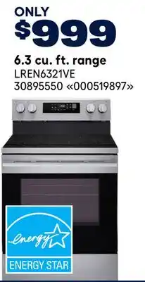 RONA LG 6.3 cu. ft. range offer