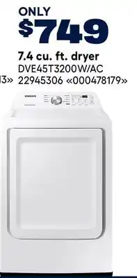 RONA Samsung 7.4 cu. ft. dryer offer