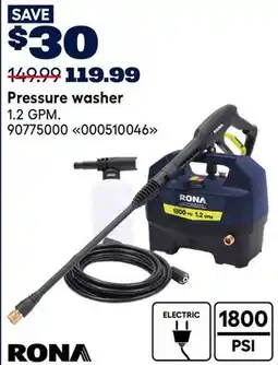 RONA RONA Pressure washer offer