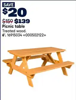 RONA Picnic table, 6' offer