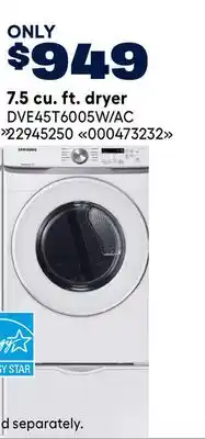 RONA Samsung 7.5 cu. ft. dryer offer