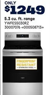 RONA Whirlpool 5.3 cu. ft. range offer