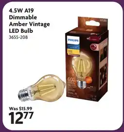 Home Hardware 4.5W A19 Dimmable Amber Vintage LED Bulb offer