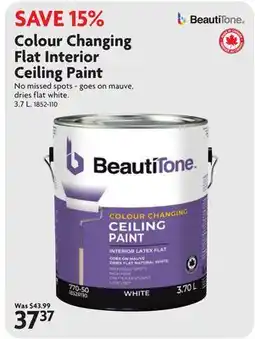 Home Hardware Colour Changing Flat Interior Ceiling Paint offer
