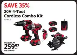 Home Hardware 20V 4-Tool Cordless Combo Kit offer