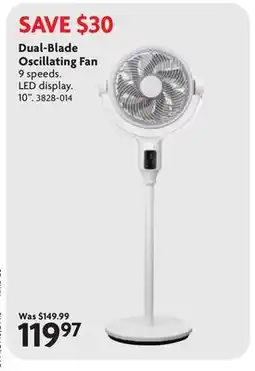 Home Hardware Dual-Blade Oscillating Fan offer