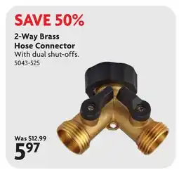 Home Hardware 2-Way Brass Hose Connector offer