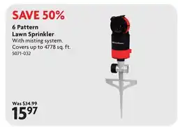 Home Hardware 6 Pattern Lawn Sprinkler offer