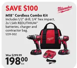 Home Hardware M18 Cordless Combo Kit offer