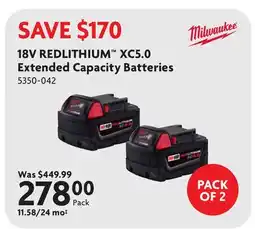 Home Hardware 18V REDLITHIUM XC5.0 Extended Capacity Batteries offer