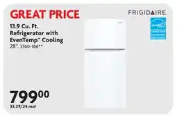 Home Hardware 13.9 Cu. Ft. Refrigerator with EvenTemp Cooling offer