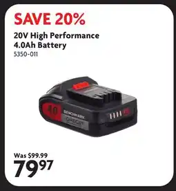 Home Hardware 20V High Performance 4.0Ah Battery offer