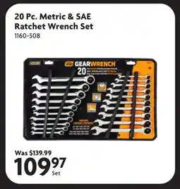Home Hardware 20 Pc. Metric & SAE Ratchet Wrench Set offer
