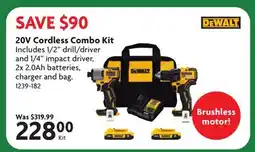 Home Hardware 20V Cordless Combo Kit offer
