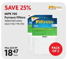 Home Hardware MPR 700 Furnace Filters offer