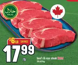 Marché Adonis beef rib eye steak offer