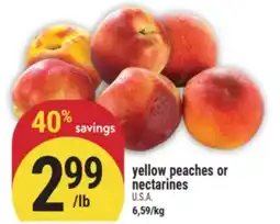 Marché Adonis yellow peaches or nectarines offer