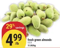 Marché Adonis Fresh green almonds offer