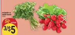 Marché Adonis Coriander or radish bunch offer