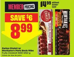 FreshCo Swiss Chalet or Montana's Pork Back Ribs Fully Cooked 600-650 g - Scene+ offer offer