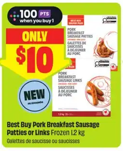 FreshCo Best Buy Pork Breakfast Sausage Patties or Links Frozen 1.2 kg - Scene+ offer offer