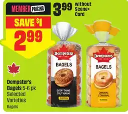 FreshCo Dempster's Bagels 5-6 pk Selected Varieties - Scene+ offer offer
