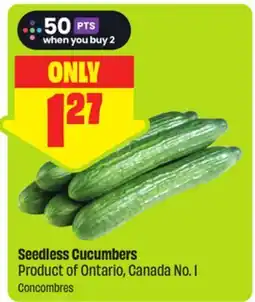 FreshCo Seedless Cucumbers Product of Ontario, Canada No. 1 - Scene+ offer offer