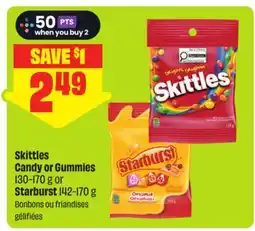 FreshCo Skittles Candy 130-170 g or Gummies Starburst 142-170 g - Scene+ offer offer