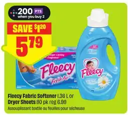 FreshCo Fleecy Fabric Softener 1.36 L or Dryer Sheets 80 pk - Scene+ offer offer
