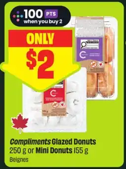 FreshCo Compliments Glazed Donuts 250 g or Mini Donuts 155 g - Scene+ offer offer