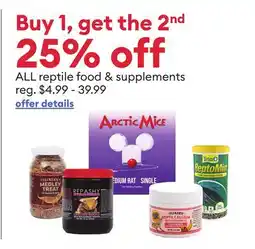 Petsmart ALL reptile food & supplements offer