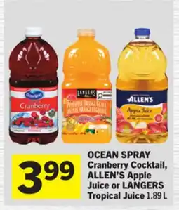 Foodland Cranberry Cocktail, Apple Juice or Tropical Juice offer