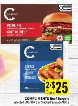 Foodland COMPLIMENTS Beef Burgers offer