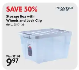 Home Hardware Storage Box with Wheels and Lock Clip offer