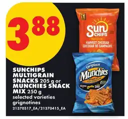 No Frills SUNCHIPS MULTIGRAIN SNACKS, 250 G OR MUNCHIES SNACK MIX offer