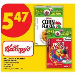 No Frills KELLOGG'S FAMILY SIZE CEREAL offer