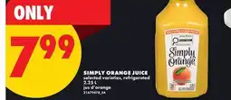 No Frills SIMPLY ORANGE JUICE offer