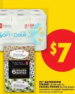 No Frills PC BATHROOM TISSUE 12=24 or FACIAL TISSUE 6x126 sheets offer