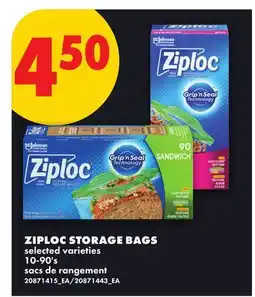 No Frills ZIPLOC STORAGE BAGS, 10-90'S offer