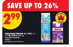 No Frills NEILSON CREAM 5/10% 1 L or 18/35% 473 ml offer