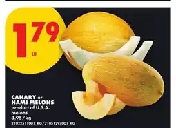 No Frills CANARY OR HAMI MELONS offer