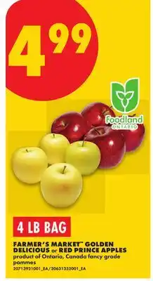 No Frills FARMER'S MARKET GOLDEN DELICIOUS AND SNOW WHITE APPLES, 4 LB BAG offer