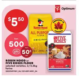 No Frills ROBIN HOOD or FIVE ROSES FLOUR, 2/2.KG offer