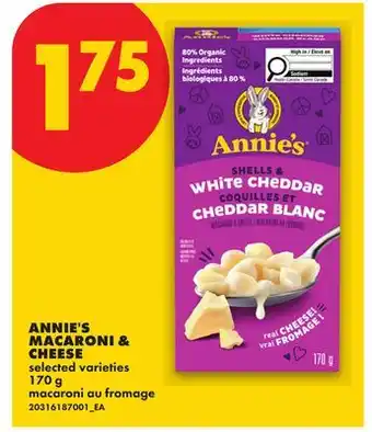 No Frills ANNIE'S MACARONI & CHEESE offer