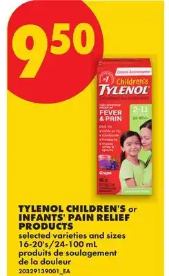 No Frills TYLENOL CHILDREN'S or INFANTS' PAIN RELIEF PRODUCTS, 16-20's offer
