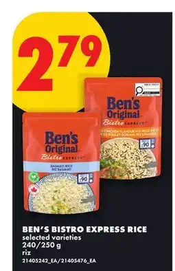 No Frills BEN'S BISTRO EXPRESS RICE, 240/250 G offer